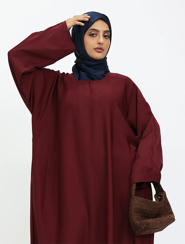 Maroon Basic Abaya